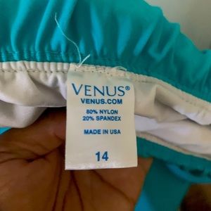 Turquoise Tankini top and bottom bathing suit 14